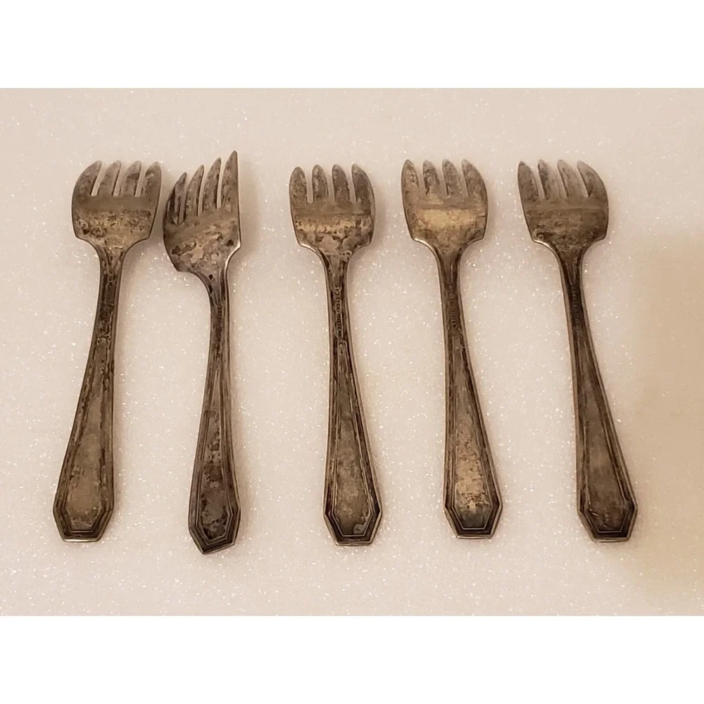 Monroe Silver Co Lot Of 5 Salad Forks Vtg Company Pattern‎